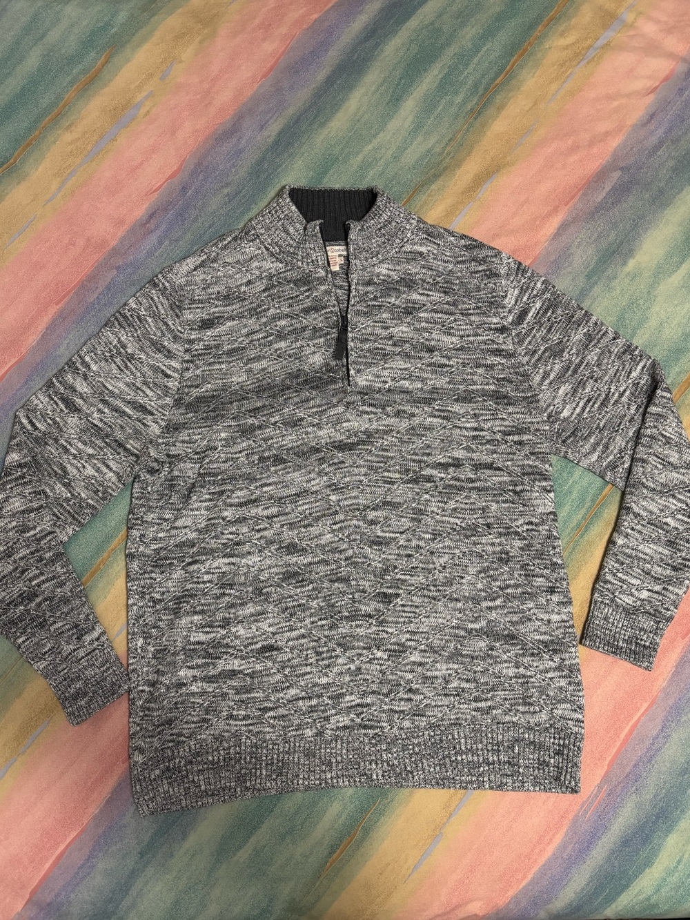 Carbon2Cobalt Mens Sweater Grey 1/4 Zip size L